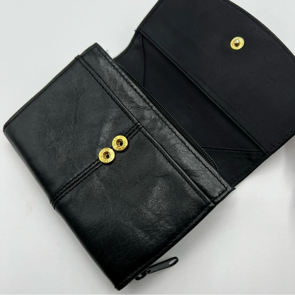 Vintage Kasper Women’s Black  Leather  Wallet Never Used Soft Leather Retro Rock